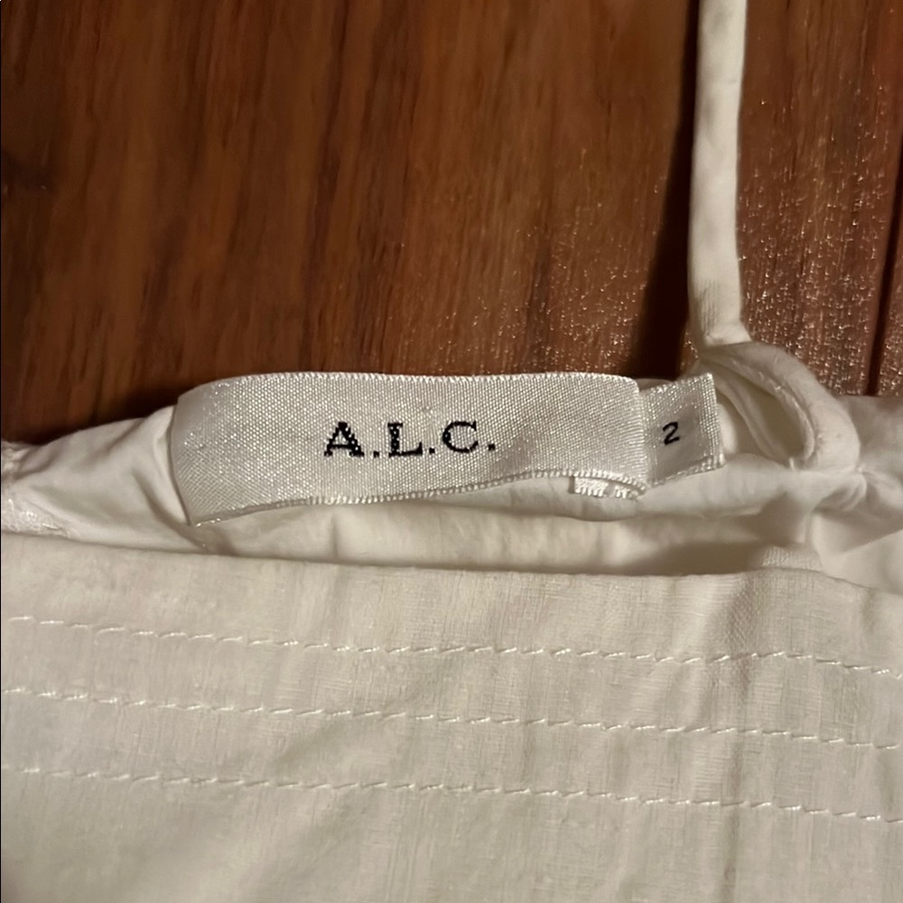 Alc White Flutter Crop Top With Criss Cross Straps - image 3